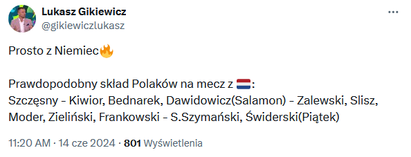 Łukasz Gikiewicz PODAŁ SKŁAD na mecz z Holandią!